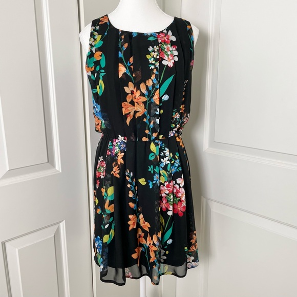 Atmosphere Floral A-line Dress-Black-Women US Size Small - Picture 3 of 13